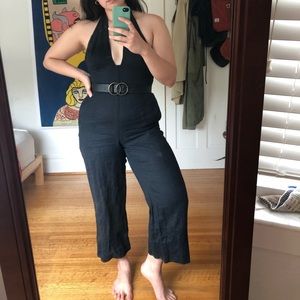 Black halter top jumpsuit - Aritzia